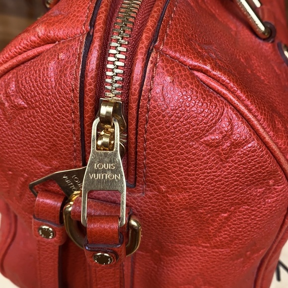 LAST CHANCE!! Louis Vuitton Speedy 25 Empreinte Bag EUC Red-Orange - Picture 9 of 16